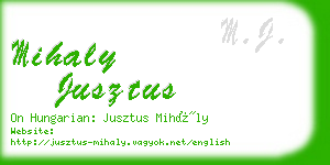 mihaly jusztus business card